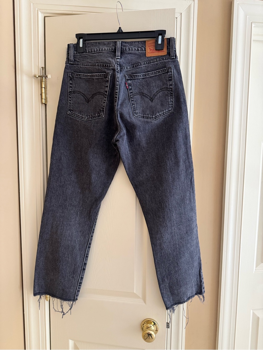 Levi's Crop Black Washed Slim Straight Men's Jeans